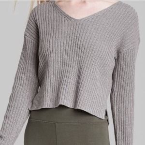 NEW Wild Fable V-Neck Cropped SUMMER SWEATER LG 12/14 Gilmore Girls Womens